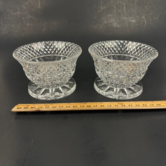 2 Vtg Candy Dishes Small Short Crystal Clear Lead Crystal Glass Made in Germany - Picture 1 of 10
